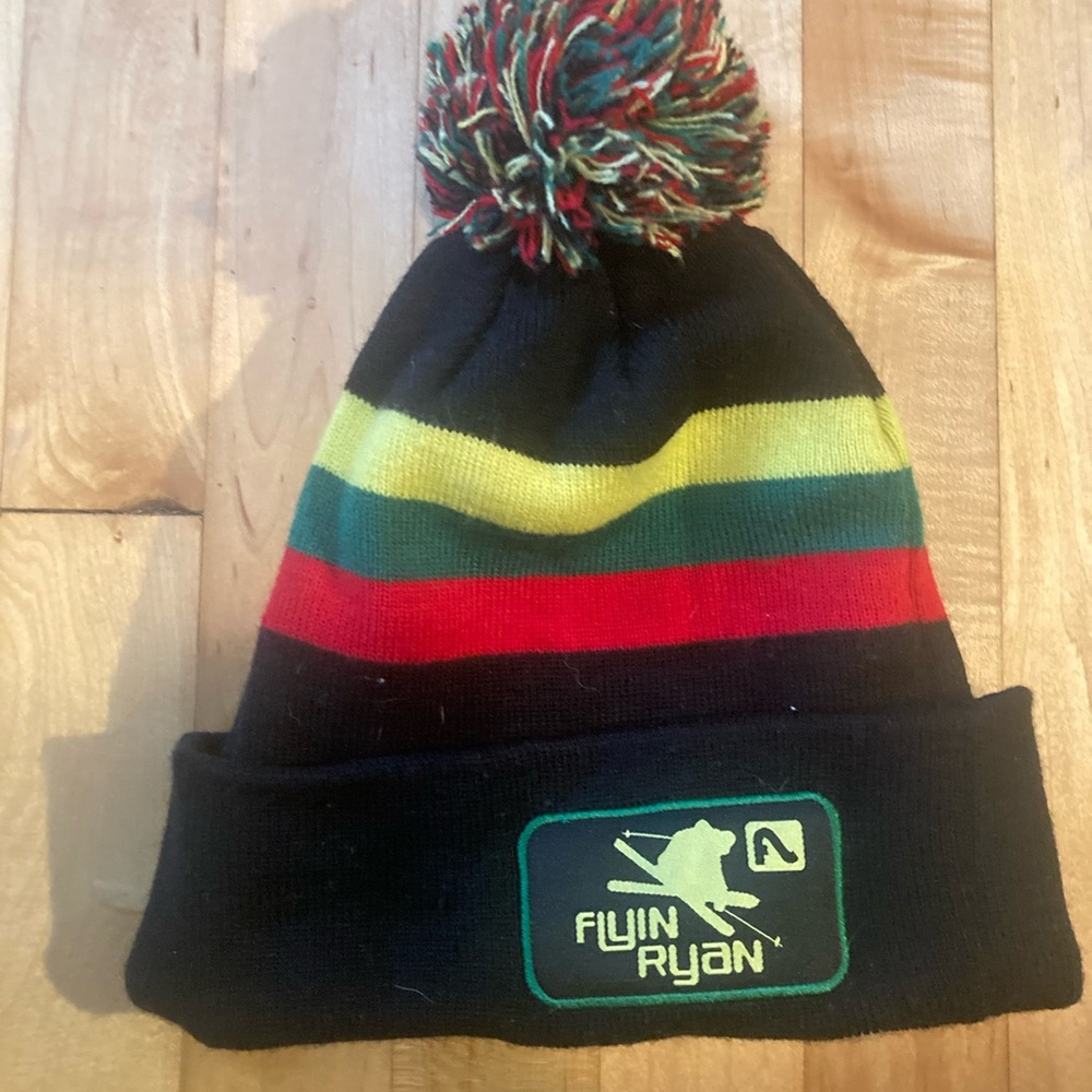 Flylow Flyin Ryan Pom Pom Beanie with Multicolor Stripes